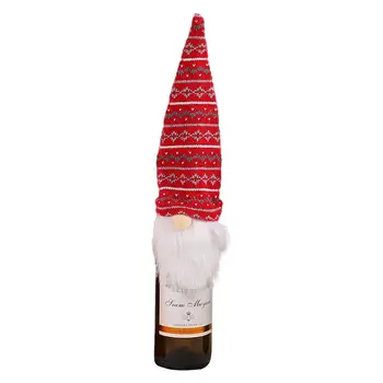 Рождественская крышка для бутылки вина Gnome, Веселые рождественские украшения для дома, Рождественские украшения, Рождественские подарки, С Новым годом