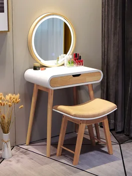 Скандинавские комоды для гардероба Современный Дизайнерский столик для макияжа в спальне современный минималистичный туалетный столик для макияжа с зеркалом